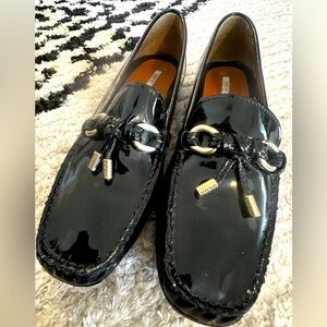 GEOX Black Patent Leather Flat Shoes